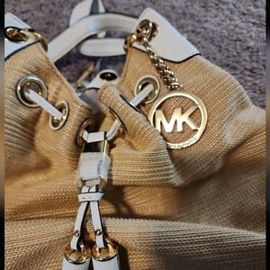 Michael Kors straw shoulder bag